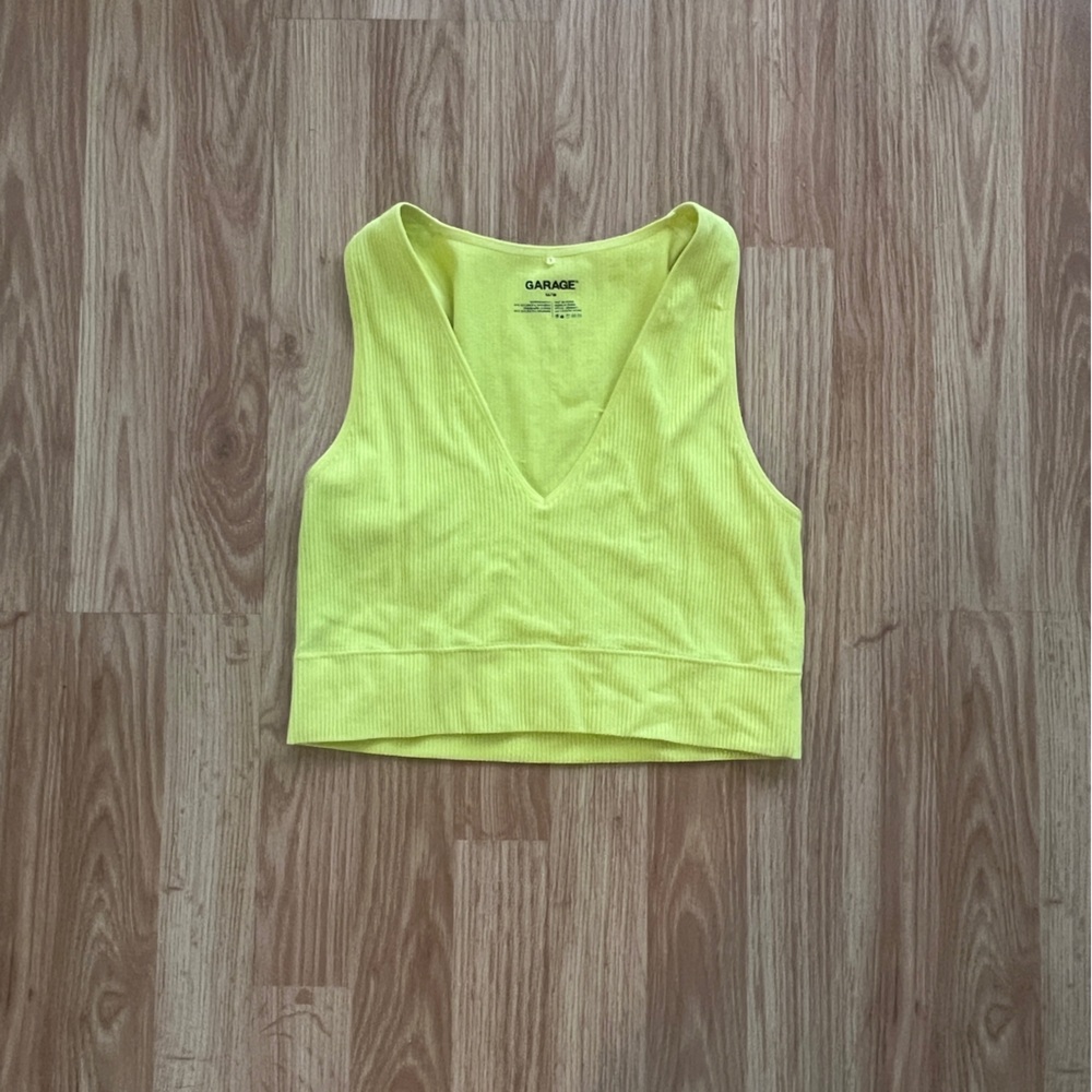 Yellow Cropped Tank Top